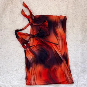 SHEIN BAE Tie Dye Knotted Backless Split Thigh Dress thumbnail 8