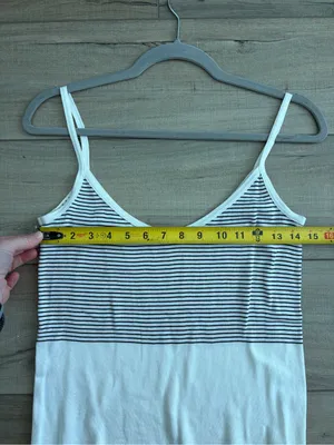 Anne Fontaine Paris Vintage Lindsey White Black Stripe Sleeveless Cami M thumbnail 7