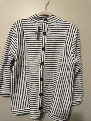 By Anthropologie One Upon a dream Striped Long-Sleeve Crewneck Shirt thumbnail 2