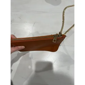 Like new! Brown Vegan leather thin cross body gold chain‎ Bag thumbnail 5