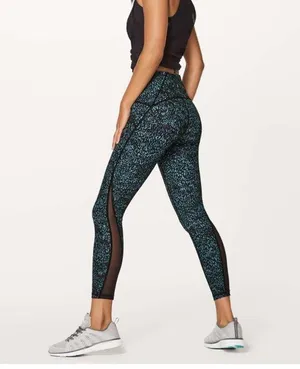Lululemon Athletica Train Times 7/8 Illuminate Multi Black Leggings thumbnail 1