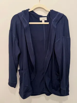 Koolaburra by‎ UGG Navy Brushed Comfy Knit Hooded Cardigan Size Medium thumbnail 1