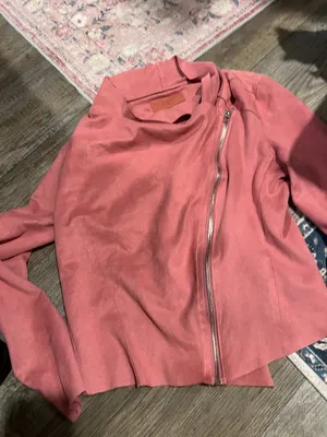 BlankNYC Rare Blush Pink Suede Moto‎ Jacket M thumbnail 4
