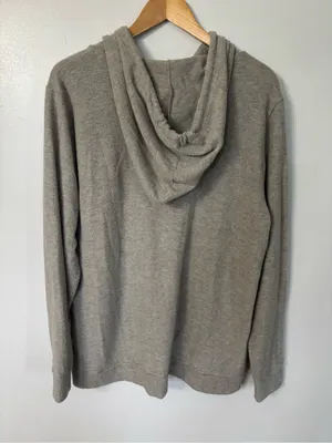 Pink Clover light gray brushed knit hoodie Henley top thumbnail 4