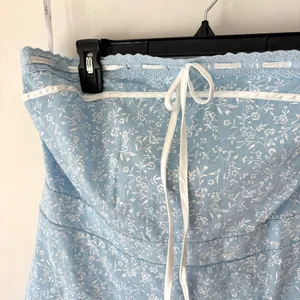 Lulus Precious Babe Light Blue Floral Ribbon Strapless Mini Dress Coquette thumbnail 5