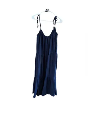 Sleeveless Tie-Shoulder Maxi Dress in Navy thumbnail 8