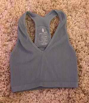 Free People Movement V-Neck Tank Ribbed Crop thumbnail 1
