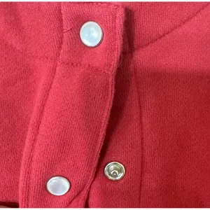 Y2K Snowmen W Snow Fleece‎ Sweater Snap Embroidered Red Classic Elements-sz L thumbnail 4
