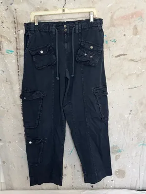Free People Tahiti Cargo Pant in Black thumbnail 4