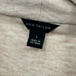 Ann Taylor Nude Pink Heathered Draped Shawl Neck Faux Wrap Top Sweater Large thumbnail 8