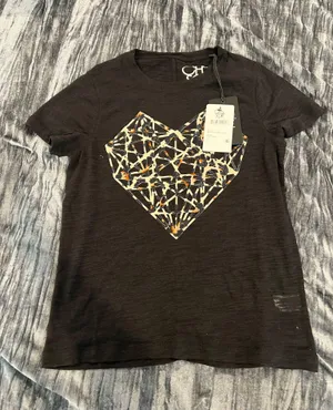 Chaser Black T-Shirt with Abstract Heart Design thumbnail 1