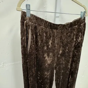 Anthropologie En Saison Madeleine Velvet Straight Leg Pants XL Brown Relaxed Fit thumbnail 7