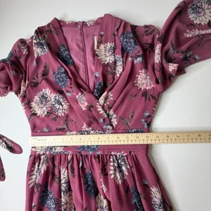 Gal Meets Glam Georgia Chiffon Maxi Dress Size 0‎ Floral Flowy Romantic Cottage thumbnail 13