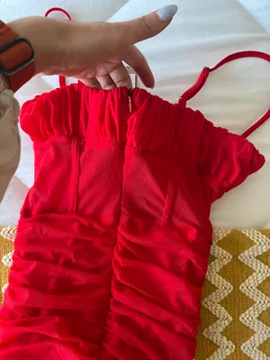 Tiger Mist Red Mesh Lace Up Mini Dress thumbnail 8