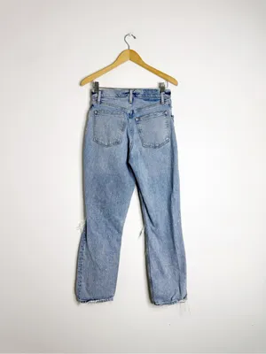 Abercrombie & Fitch Curve Love 90s Straight Jeans Size 6S/28 Distressed thumbnail 2