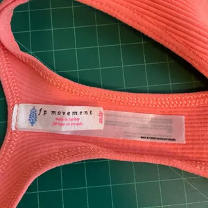 Free People Movement Women XS Orange Pink Free Throw Crop Top Ribbed Athleisure thumbnail 7