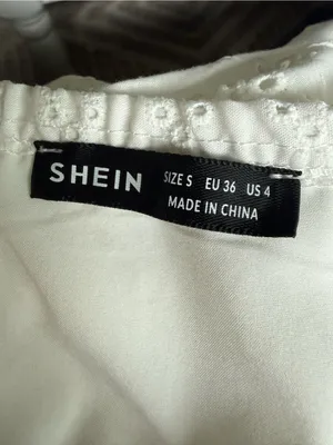 SHEIN Off Shoulder Eyelet Embroidery Ruffle Hem Dress Size S thumbnail 3