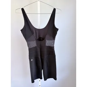 POPFLEX Black Activewear Romper Mesh Panel Athletic Onesie S thumbnail 3