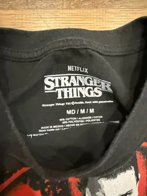 Netflix Black and Red Stranger Things Graphic Crop Tee Size Medium Moody Vibe thumbnail 3