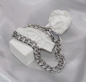 Titanium Steel Link Chain Bracelet for Men Women,Personality Punk Hip Hop Bracelet thumbnail 3