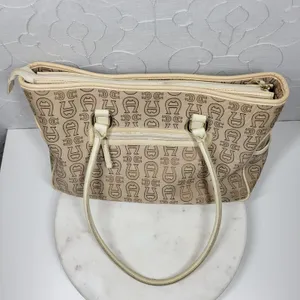 Vintage Etienne Aigner Monogram Logo Tote Shoulder Bag Large Office Pockets thumbnail 5