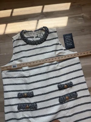Tuckernuck Navy Stripe Tweed Sleeveless Crew Neck Jackie Mini‎ Dress Size XXXL thumbnail 3