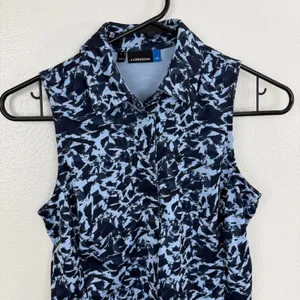 J.Lindeberg Shirt Womens Small Blue Dena Icelayer Print TX Jersey Golf Top thumbnail 2