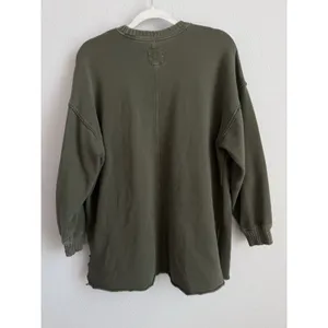 Aerie Down to Earth Crewneck Sweatshirt Olive Green Oversized Boho Lounge Small thumbnail 10