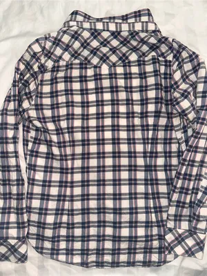 Levi's Men's Navy, White & Pink Plaid Button-Down Shirt thumbnail 7