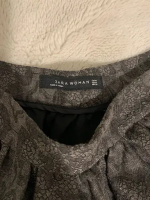 Zara Woman Gray Floral Damask Circle Mini Skirt Sz M thumbnail 3