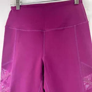 BuffBunny Burgundy Patterned Mesh Side Panel Leggings Size Medium New with tags thumbnail 2