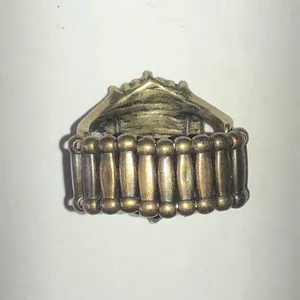 Antique Gold Tone Brass Tone Rhinestone Cluster Ring thumbnail 3