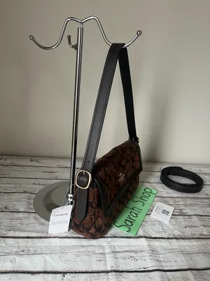 Coach Etta Small Flap Bag In Signature Chenille thumbnail 6