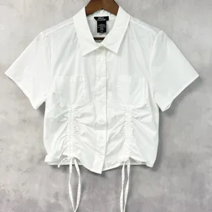 Social Collision Women Crop Shirt Size L Ruched Y2K Indie Sleaze Punk Hot Topic thumbnail 1