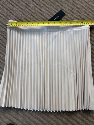 NWT Lulus Better Luck Next Time Pleated Vegan Leather Beige Size Large thumbnail 11