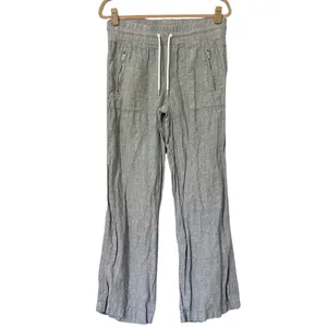 Athleta Cabo Wide Leg Linen Pants Blue Gray Chambray Women’s Coastal Grandma thumbnail 4