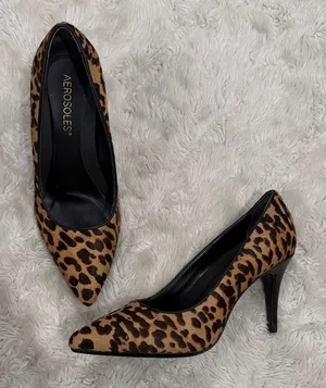 Aerosoles leopard print calf hair pumps pointed toe‎ stiletto heel Womans 6.5 thumbnail 1
