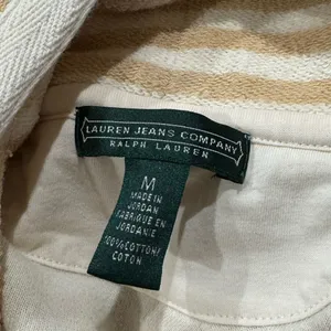 Ralph Lauren Terrycloth Mock Neck Striped Sweater Top Women’s Medium thumbnail 2