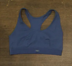 NEW Gap Womens Ribbed Unlined Bralette Blue M thumbnail 1
