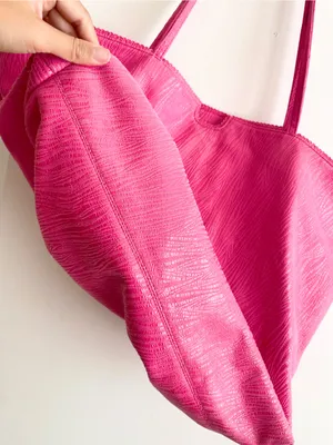 Carlos Falci Fatto a Mano Pink Zebra Print Embossed Tote Bag thumbnail 3