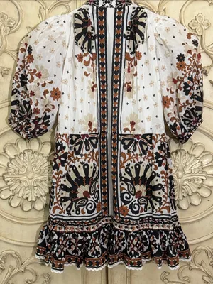 Farm Rio Boho floral-print cotton-blend long sleeves mini dress Size XSMALL thumbnail 11