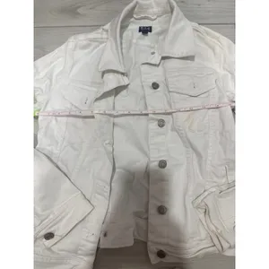 Gap Denim Women White Trucker Jean Jacket XS Classic Button Front Pocket thumbnail 4