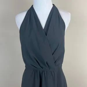 Athleta Halter Dress Womens 8 Black Athletic Go Anywhere Sundress Smocked Padded thumbnail 4