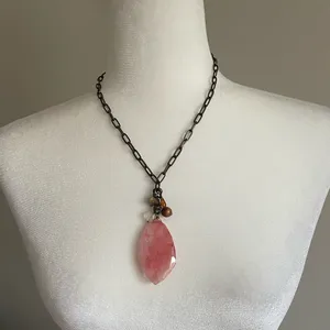 Pink Pendant Necklace with Chain thumbnail 1