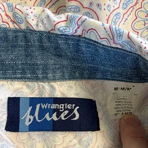 Wrangler Blues Sleeveless Patterned Top Blue Pink Size Medium thumbnail 3