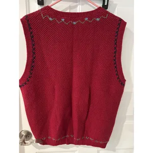 New‎ VTG Classic Elements Knit Vest Floral Embroidered Sleeveless Grandma Core thumbnail 6