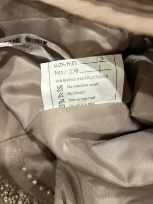Wedding Dress Taupe/Silver& pearl Beaded Formal Gown Dress size 12 thumbnail 20