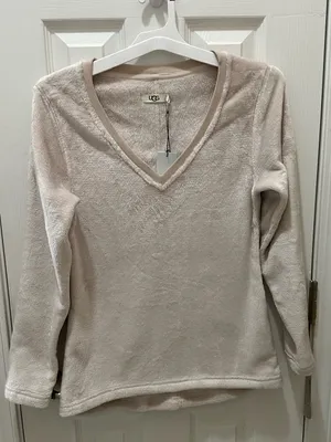UGG Daisy Cozy Sweater Sweatshirt Fleece Cream Size Small NEW thumbnail 13