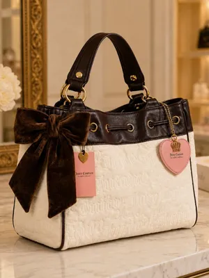 Juicy Couture Daydreamer Tote Angel Pink Brown Y2K Shoulder Bag NWT thumbnail 3