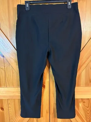 Chicos Womens So Slimming Cropped Pants Size 10 Black Stretch (0292) thumbnail 4